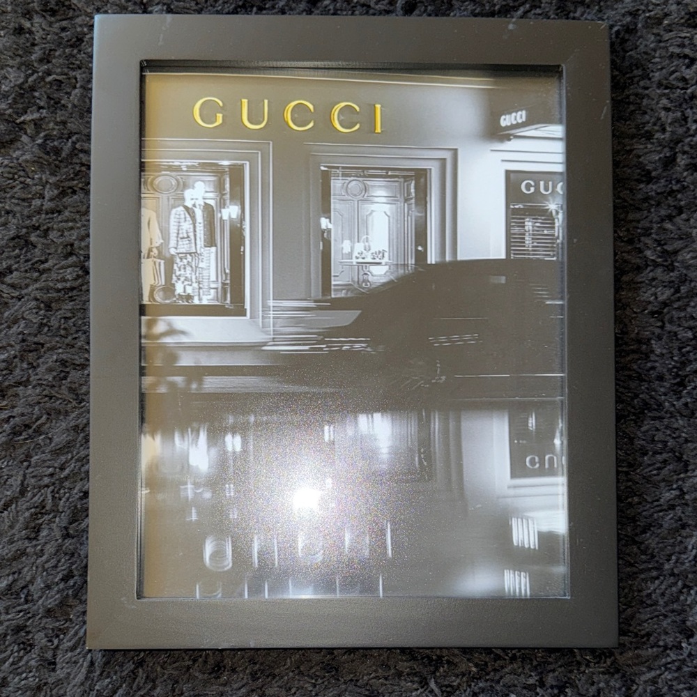 Gucci Monochrome Framed Art with Gold Accents